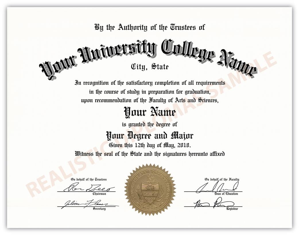 Fake College & University Diplomas - Realistic Diplomas